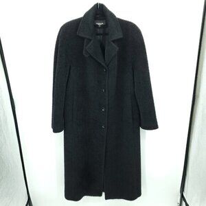 VTG Jones New York Wool/Alpaca Textured/Fleecy Relaxed Fit Peacoat 10 Black